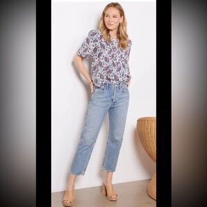 Evereve Lori Printed Blouse 
Size Small